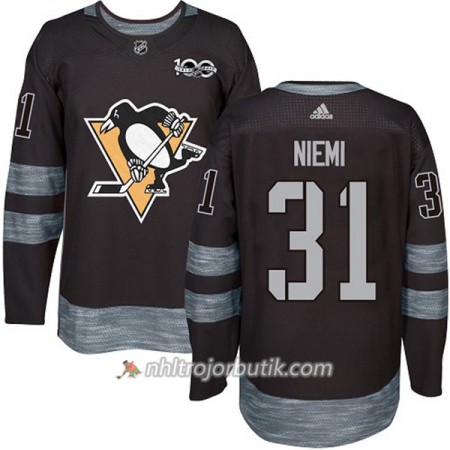 Män Ishockey Pittsburgh Penguins Tröja Antti Niemi 31 1917-2017 100th Anniversary Adidas Svart Authentic